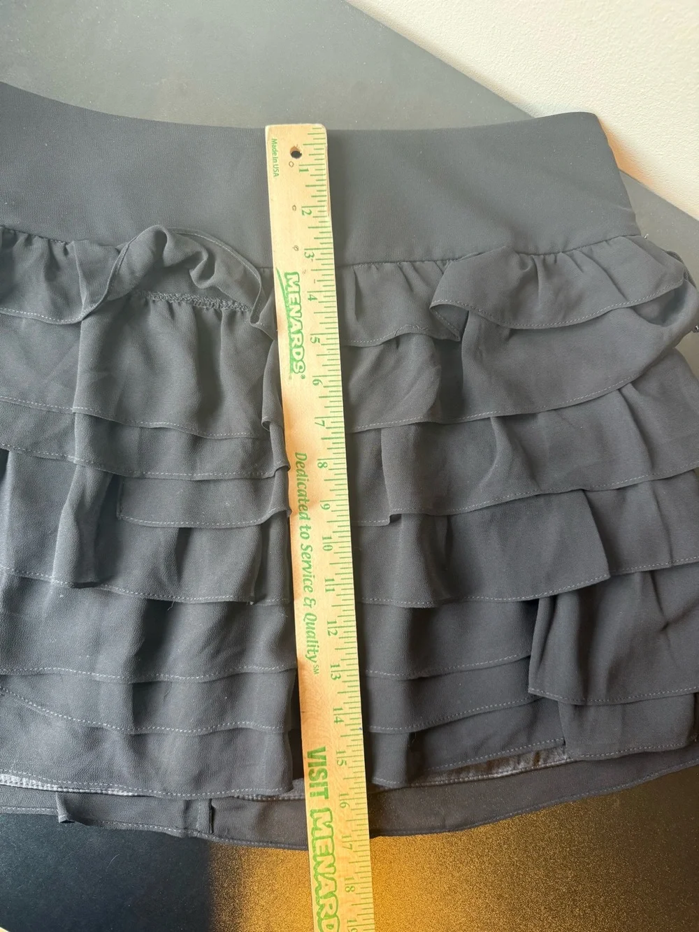 Express Design Studio Woman’s Ruffle Black Mini Skirt | Size 10 NWT - Picture 7 of 7